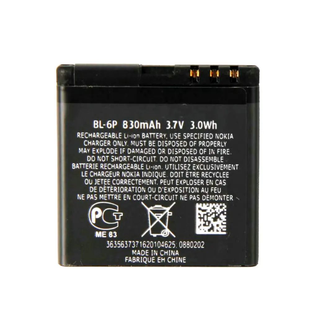 New High Quality BL-6P Battery  For Nokia 6500C 6500 classic 7900 Prism 7900P  Cell Phone