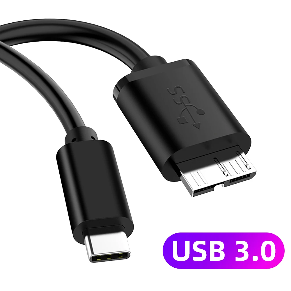 ANKNDO Type C To Micro B Hard Disk Cable Laptop Extend Cable For Macbook Pro USB C HDD Data Transfer Cable Notebook Accessories