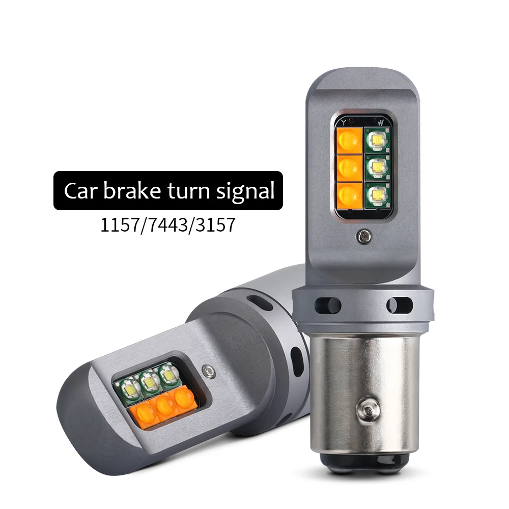 

1X сигнальная лампа 1156 BA15S P21W BAU15S PY21W светодиодный Bulb 1157 Bay15d светодиодный T20 7443 W21/5W 3157 1200LM для DRL указателей поворота 12 В