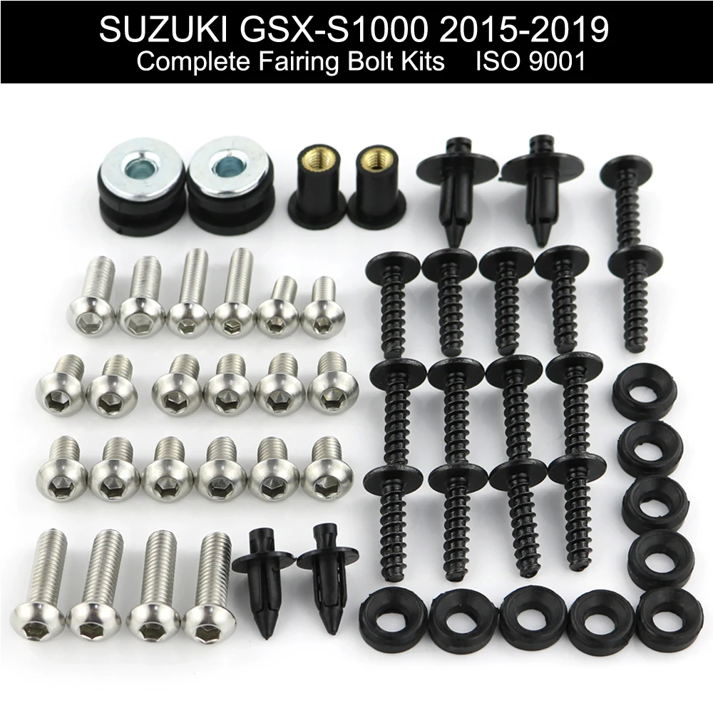 

Fit For Suzuki GSX-S1000 GSXS1000 2015 2016 2017 2018 2019 Motorcycle Cowling Full Fairing Bolts Kit Clips Nuts Stainless Steel
