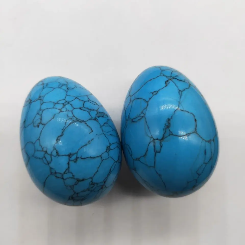 4-5cm 1pc Blue Turquoise Stone Egg Natural Crystal Mineral Healing Ball Home Decoration Accessory Kegel Massage Yoni Egg