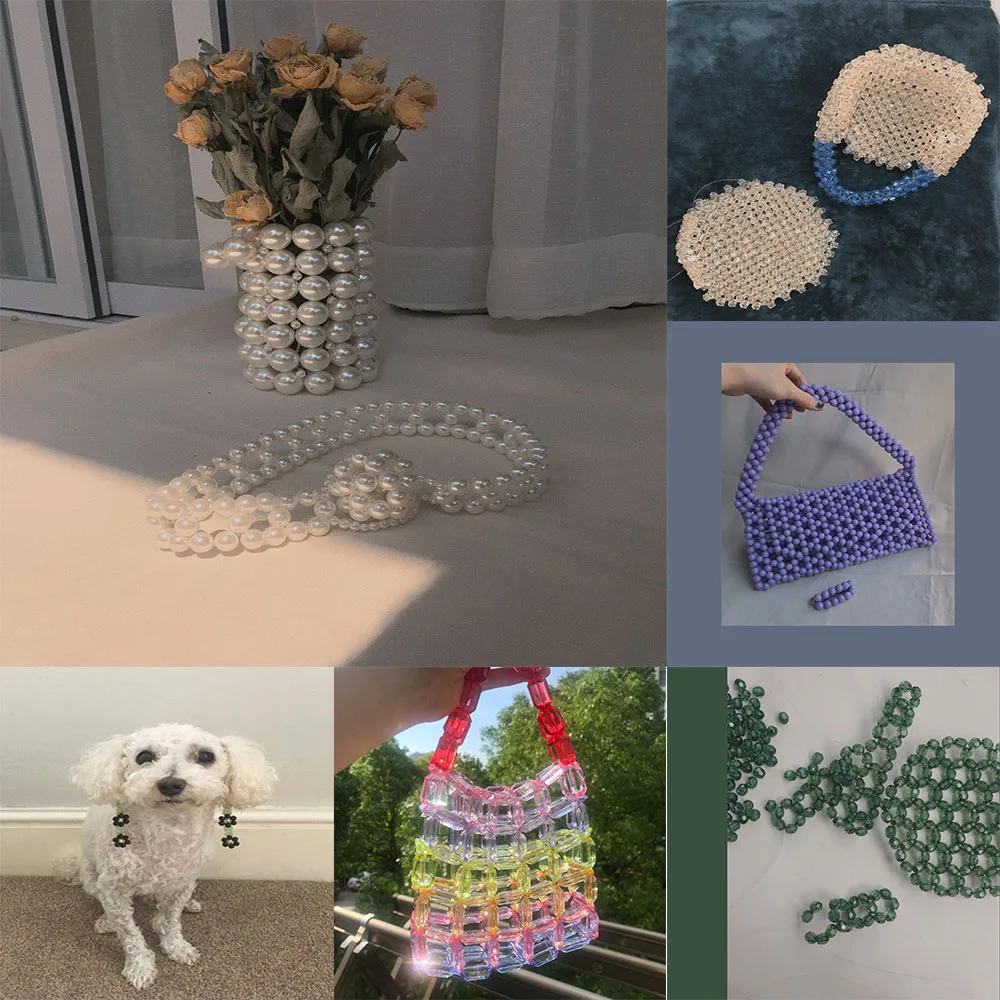 خيط سلسلة مطرز بلوري شفاف ، حبل بدون مرونة ، نتائج صنع مجوهرات سهلة الاستخدام ، لفة واحدة ، 10-65 م