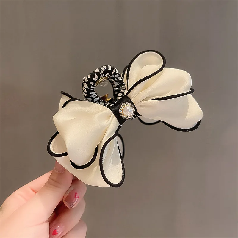 Fabric bow tie clip female large plate hair clip hair volume heavier hair hair clip back of the head shark clip ornaments