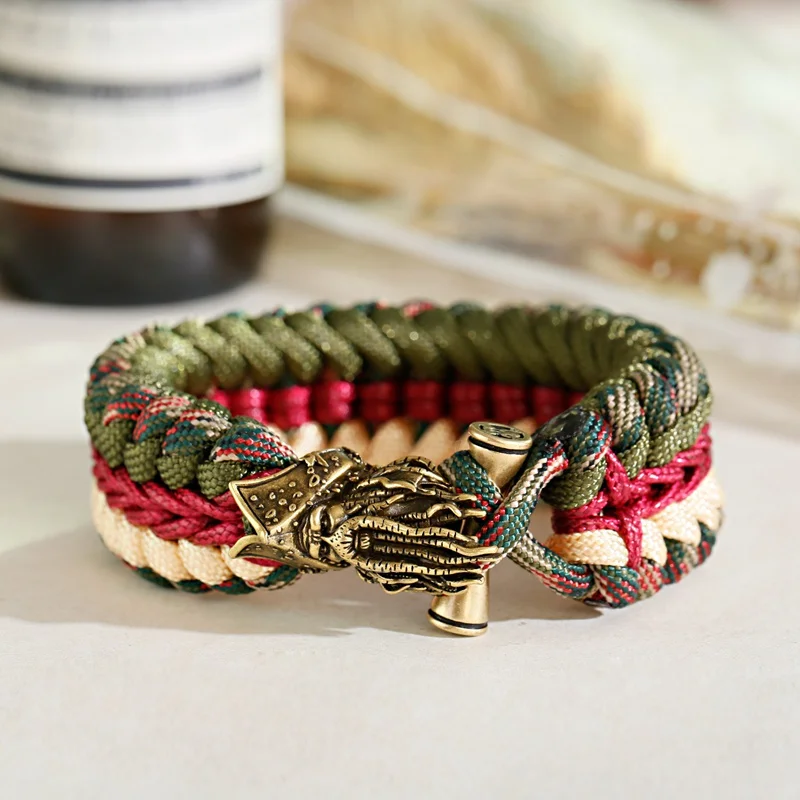 Outdoor Survival Bracelet Men Women Bileklik Handmade Charm Braided Paracord Camping Corful Rope Bangles