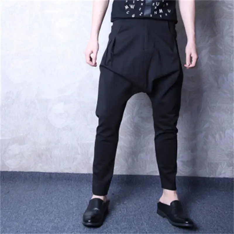 

Men's Casual Pants Autumn Winter New Style Brunet Small Foot Harun Pants Fashion Contracted Low Crotch Pants Roll Edge Pants