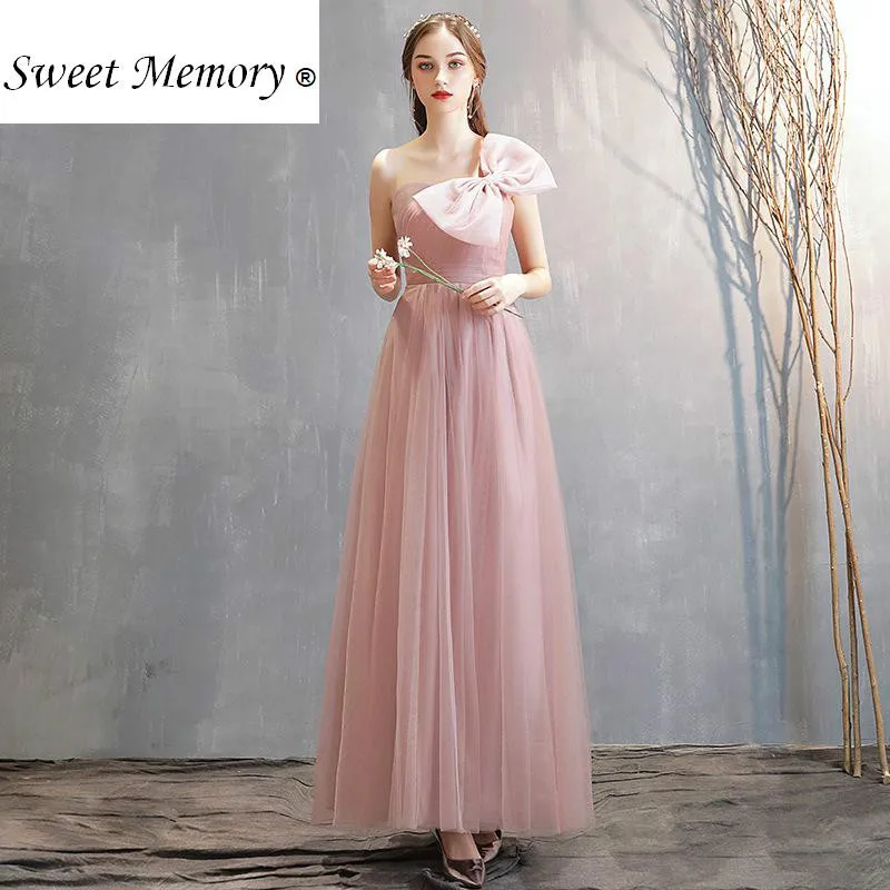 Reject Return Custom Made Long Blue Pink Bridesmaid Dresses Tulle Prom Dresses Graduation Robe Bride Gown Wedding Party Dress