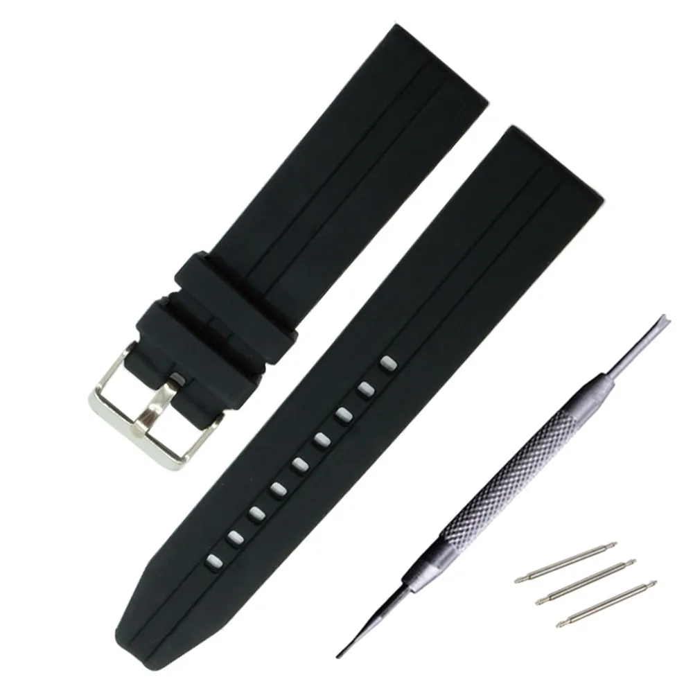 

22mm 24mm Silicone Rubber Watchband for Tissot 1853 T035 T097 Watch Band And Pin Clasp Buckle Strap Bracelet