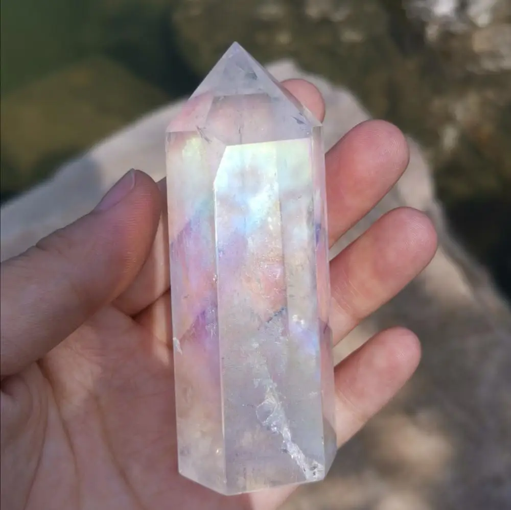 1pcs  Natural Crystal aura quartz Points wands  Collectors  Meditation Reiki Healing Chakra Home Decoration