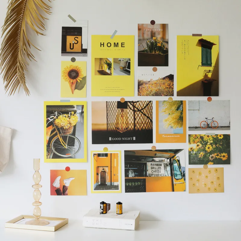 Kleurrijke Landschap Art Retro Decoratie Kaart 15 Lakens Slaapkamer Postkaart Achtergrond Schilderen Muur Sticker Wenskaart Foto Props