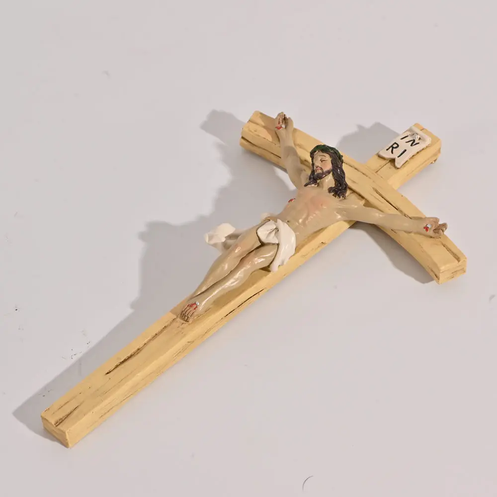 Jesus Christ Cross Ornament Resin Handicraft Decoration Length 21cm/ 32cm Religion Church Home Decor Figurine Gift Xmas Display