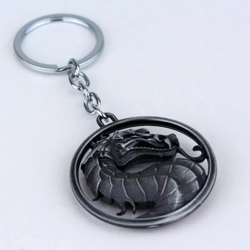 Game Dragon Keychain Mortal Kombat Key Rings Men Metal Porte Clef Jewelry