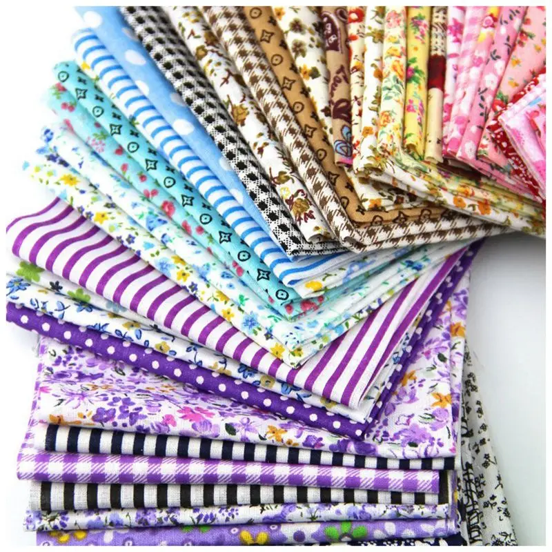 Fabric Patchwork Craft Cotton Material Batiks Mixed Squares Bundle, 10 x 10cm, 50-Pack