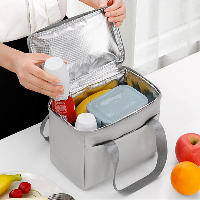 Large Capacity Portable PU Insulation Lunch Bag Thicken Waterproof Thermal Food Storage Container Picnic Bento Boxes Cooler Bag