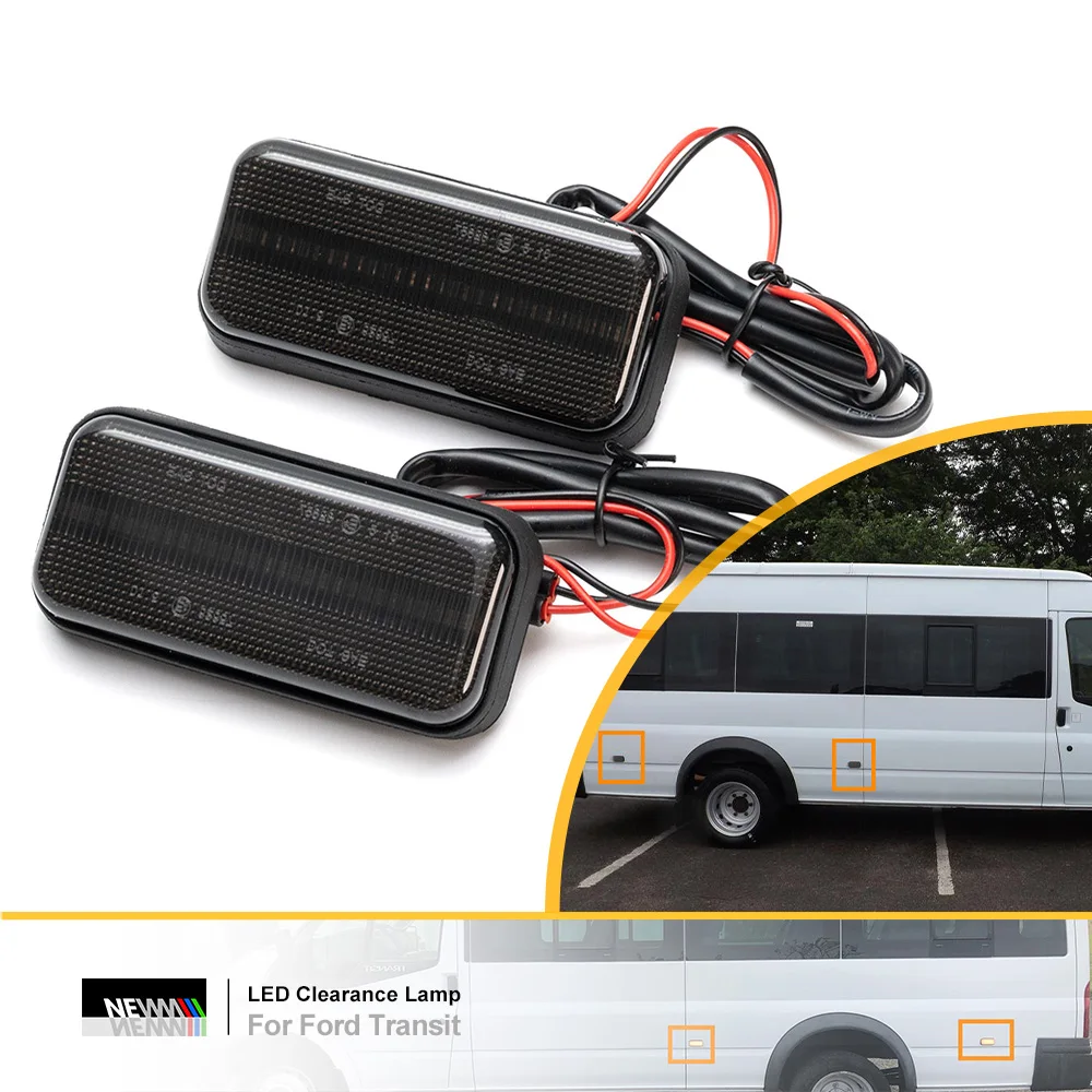 For Ford Transit MK6 MK7 2000-2014 Smoked Lens LED Position Lamp Canbus Clearance City Light Van Side Markers Turn Signal Lighti