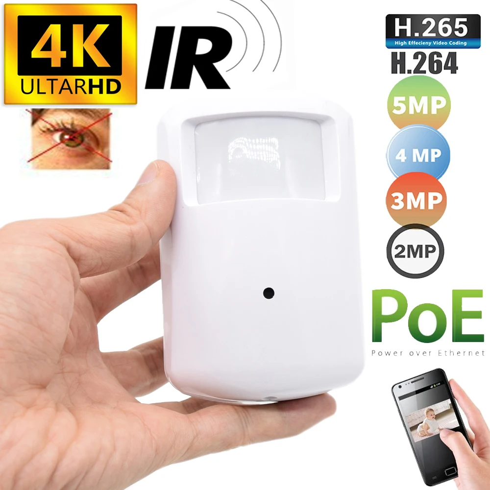 

4K 8MP Covert POE IP Camera Audio PIR Cam H.265 3MP 5MP IMX335 IMX307 1080P IPC Support Motion Alarm Email Photo Human Detection