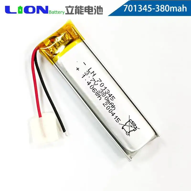 681345, 701345, 3.7 v rechargeable lithium battery 400 mah polymer lithium battery LED lights speakers