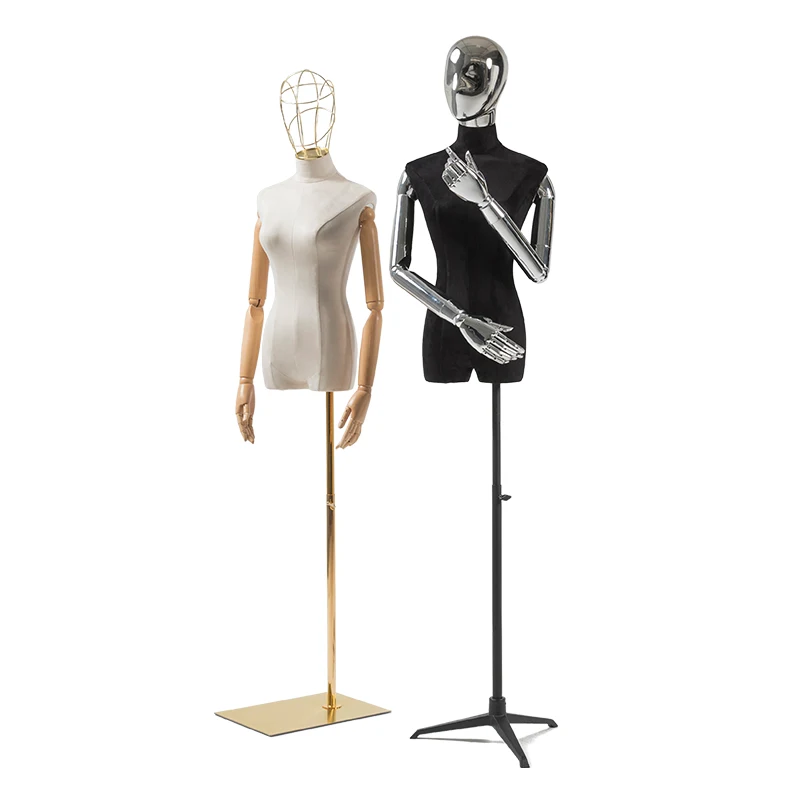 High Grade Model Women's Suede Display Stand Half Dummy Korea Mannequin Dressmaking Hot Sale