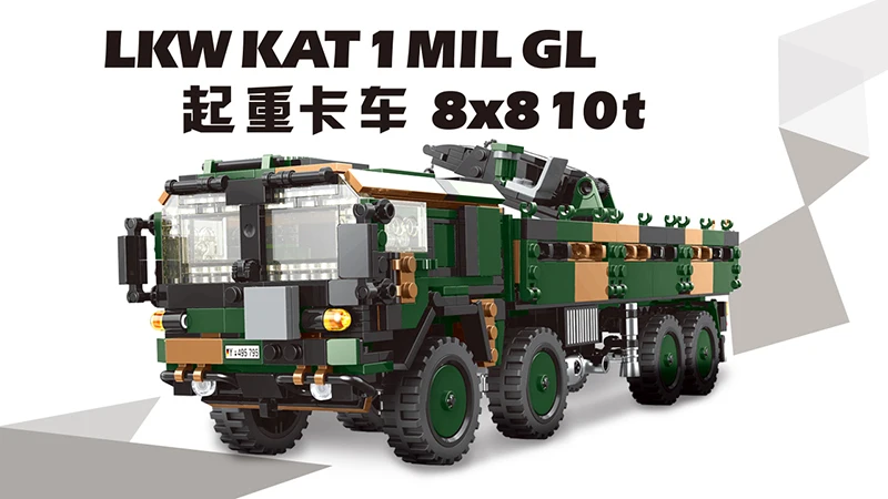 L'esercito militare ad alta tecnologia tema tedesco uomo KAT1 8x8 camion militare veicolo blocchi di costruzione WW2 modello mattoni giocattoli