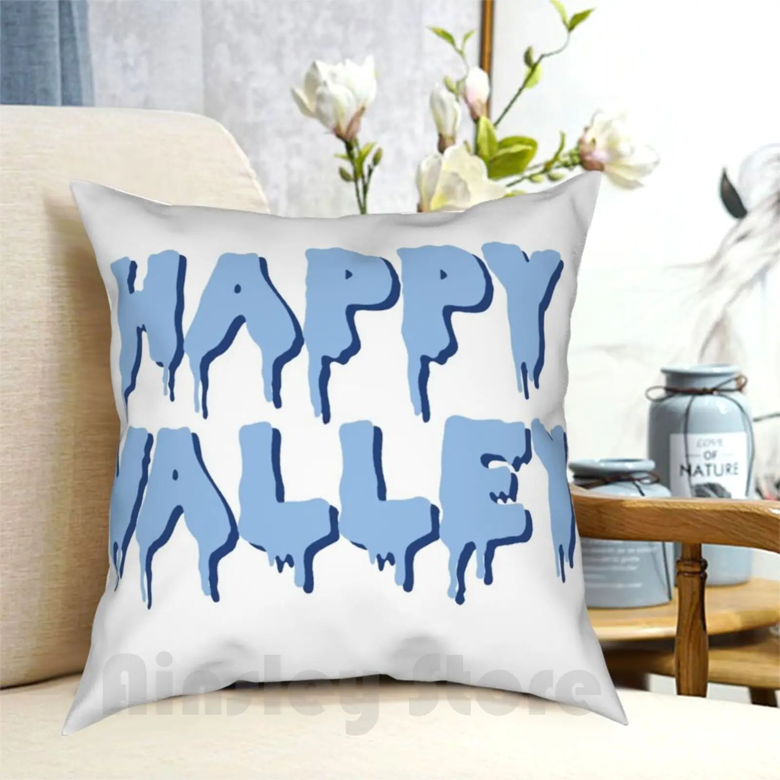 Happy Valley Drip Pillow Case Printed Home Soft Throw Pillow Pennsylvania Happy Valley Trendy Cool Groovy Nittany Lions