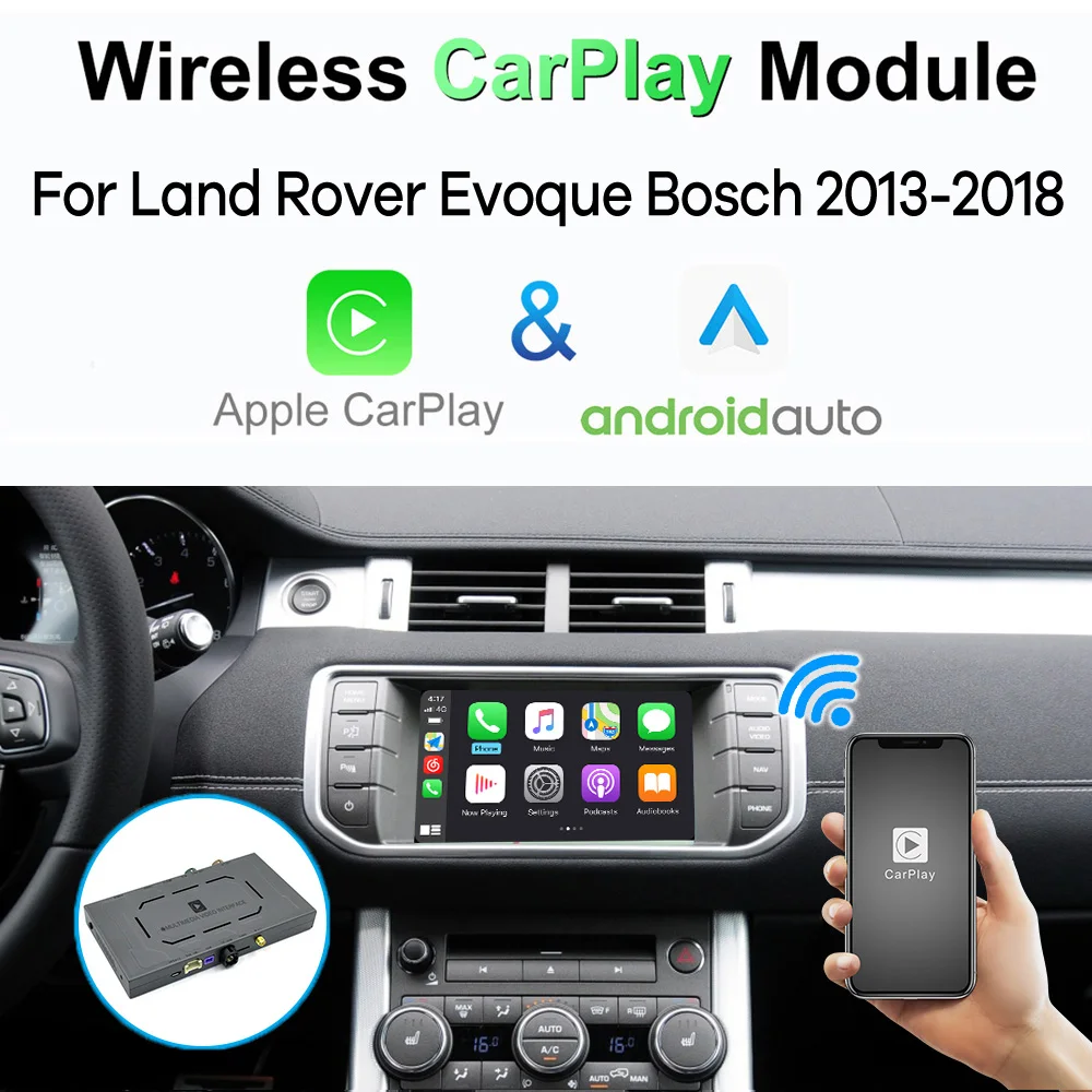 

Wireless CarPlay and Android Auto Module Box Video Interface Mirror Link for Land Rover Evoque 2013-2018