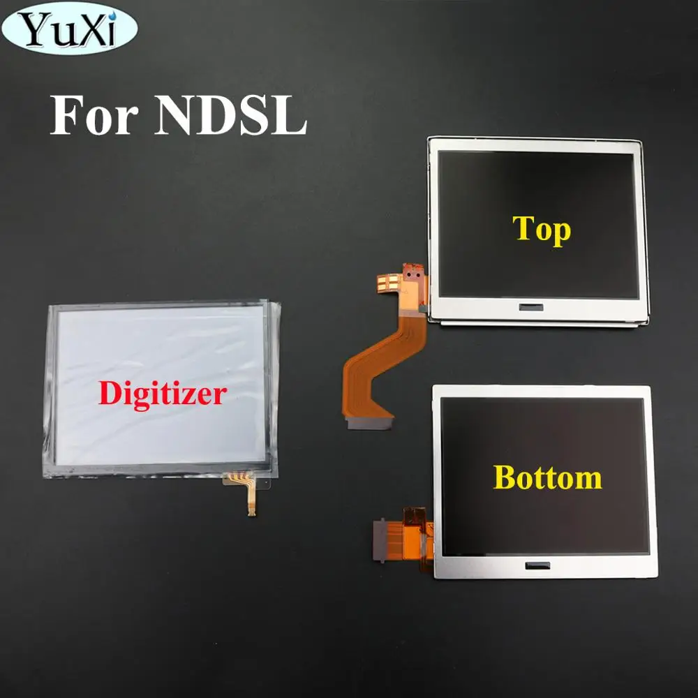 YuXi Top Upper Lower Bottom LCD Display Screen Touch Screen Digitizer Glass For DS Lite DSL for NDSL Game Console