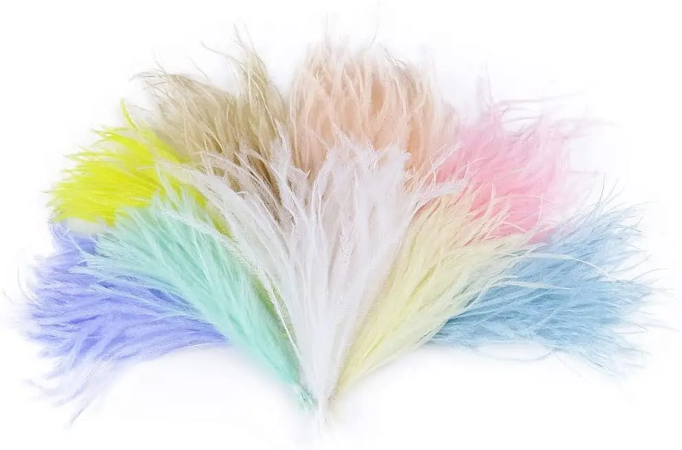 100pcs White Ostrich Feather Long 10-18cm Crafts DIY Needlework Feathers for Jewelry Making Wedding Earrings Decoration Plumes