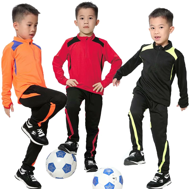 Soccer Long Sleeves Jersey running Set youth kids Football Training Uniforms Child Football Tracksuits Sports Suits with pants