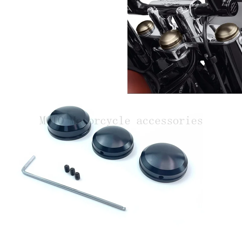 Motorcycle Upper Fork Stem Covers CNC Triple Clamp Cover For Harley Dyna 2006-2017 FXD 1995-2005 Sportster XL 1988-2013 Softail