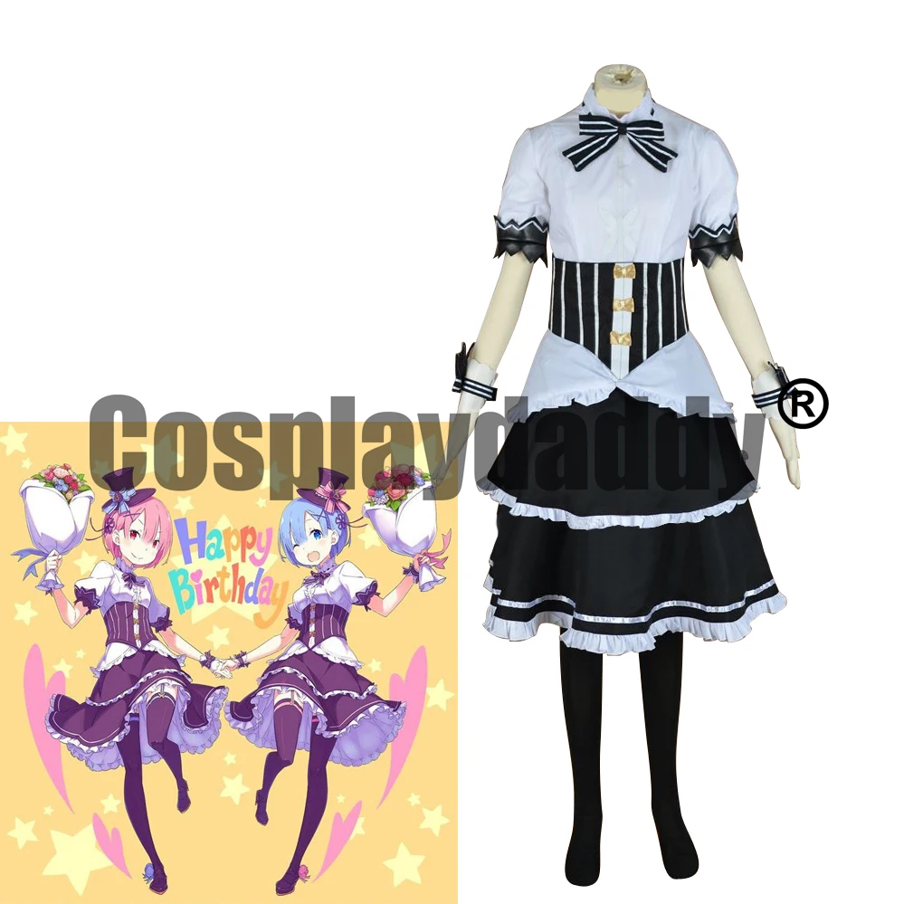 

Re:ZERO Starting Life in Another World kara Hajimeru Isekai Seikatsu Ram & Rem: Birthday Ver. Outfit Dress Cosplay Costume F006