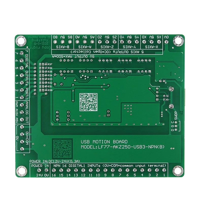 3/5-Axis Control Board MACH3 USB CNC Engraving Machine Control Card Interface Card (NPN Version) External Power Supply