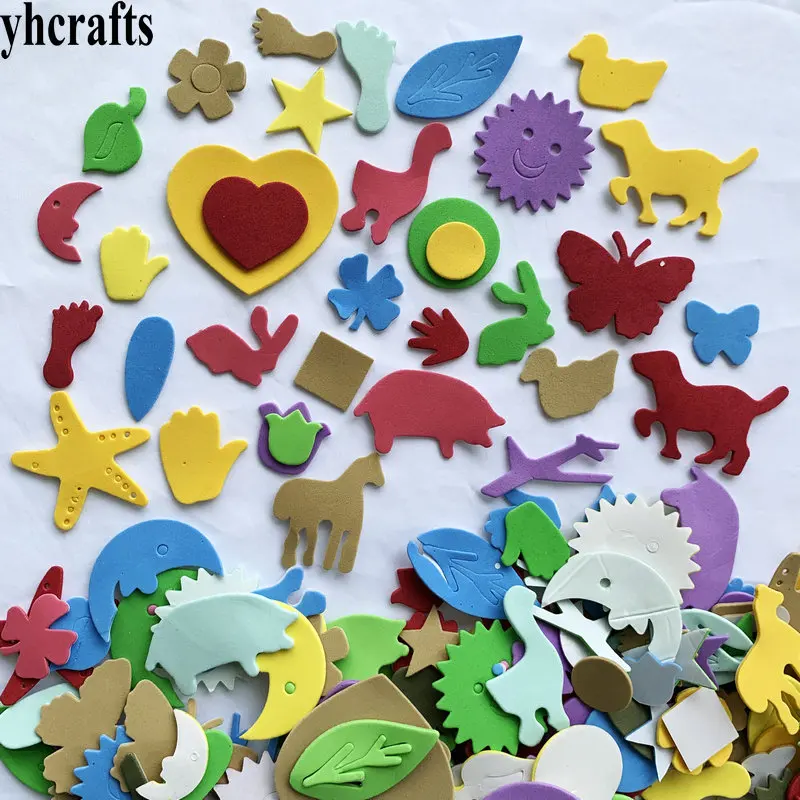 550PCS mix all shape heart star leaf butterfly flower moon sun foot animal airplane foam stickers bulk wholesale