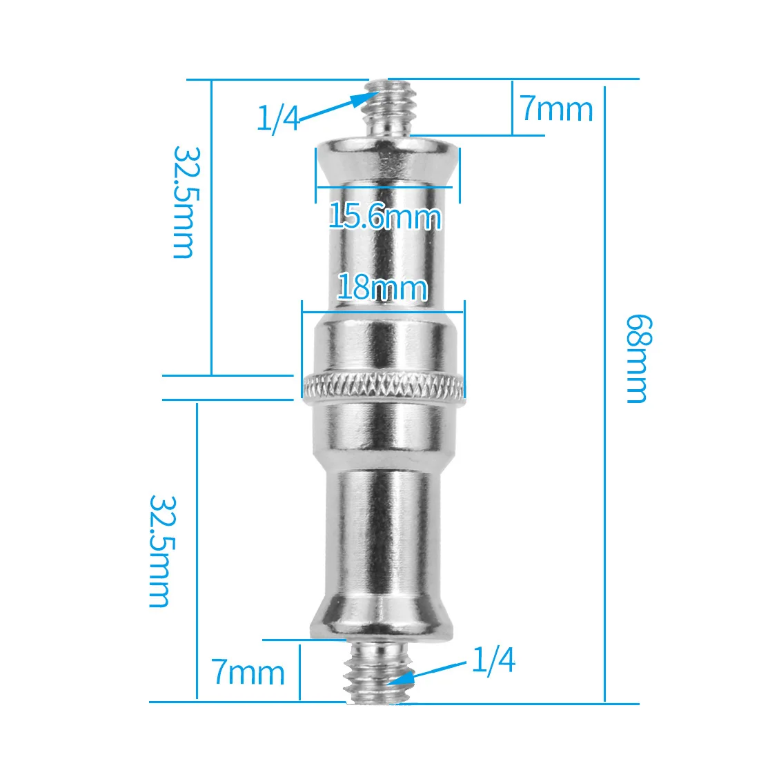 1/4 "To 3/8" หัวจุกสตั๊ดชายอะแดปเตอร์สกรูโลหะ SLR กล้องเครื่องมือสำหรับแฟลชขาตั้งกล้องถ่ายภาพสตูด...