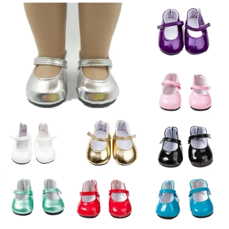 Doll Shoes Accessories Shoelaces Boots White Gold And Blue Black Shoes Fit 18 inch 43cm Born New Baby Suit For Baby Birthday Gif