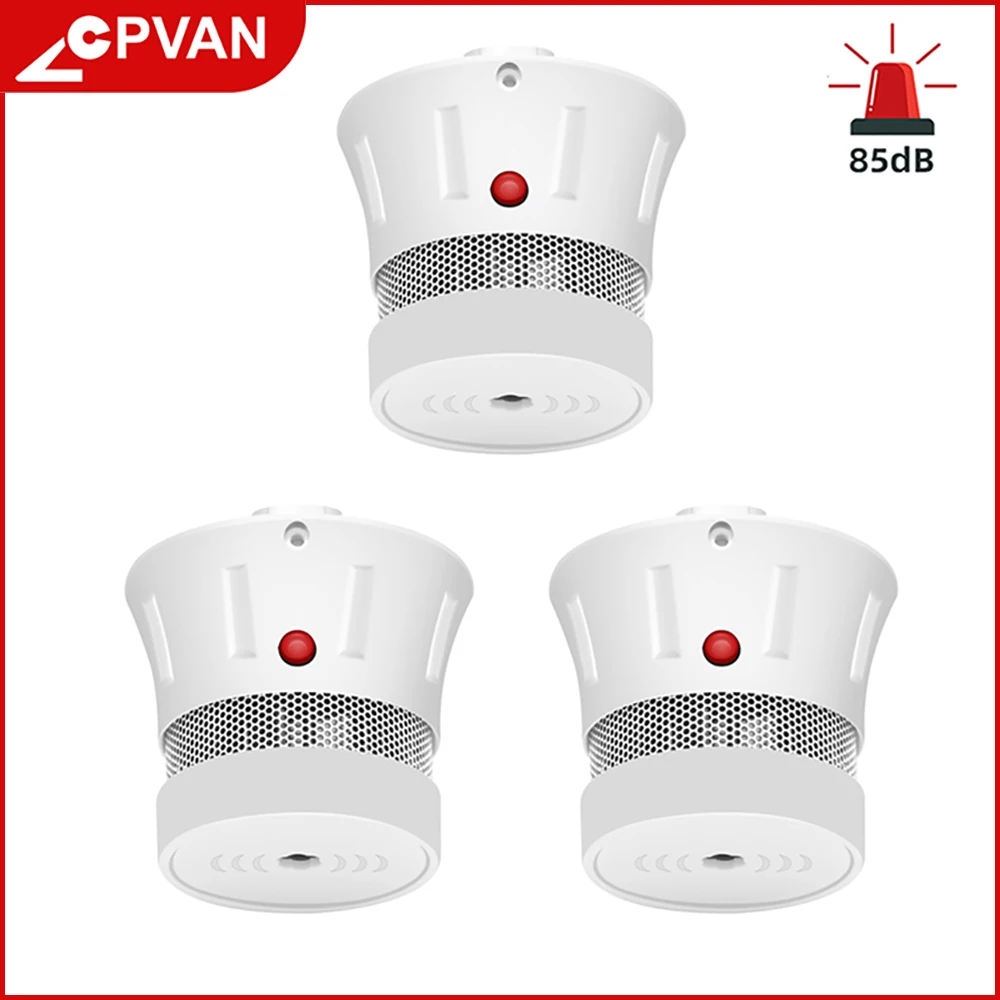 CPVAN 3pcs/Lot Smoke Detector 10 Year Battery CE Certified EN14604 Listed Fire Detector Wireless Smoke Sensor for Home Security