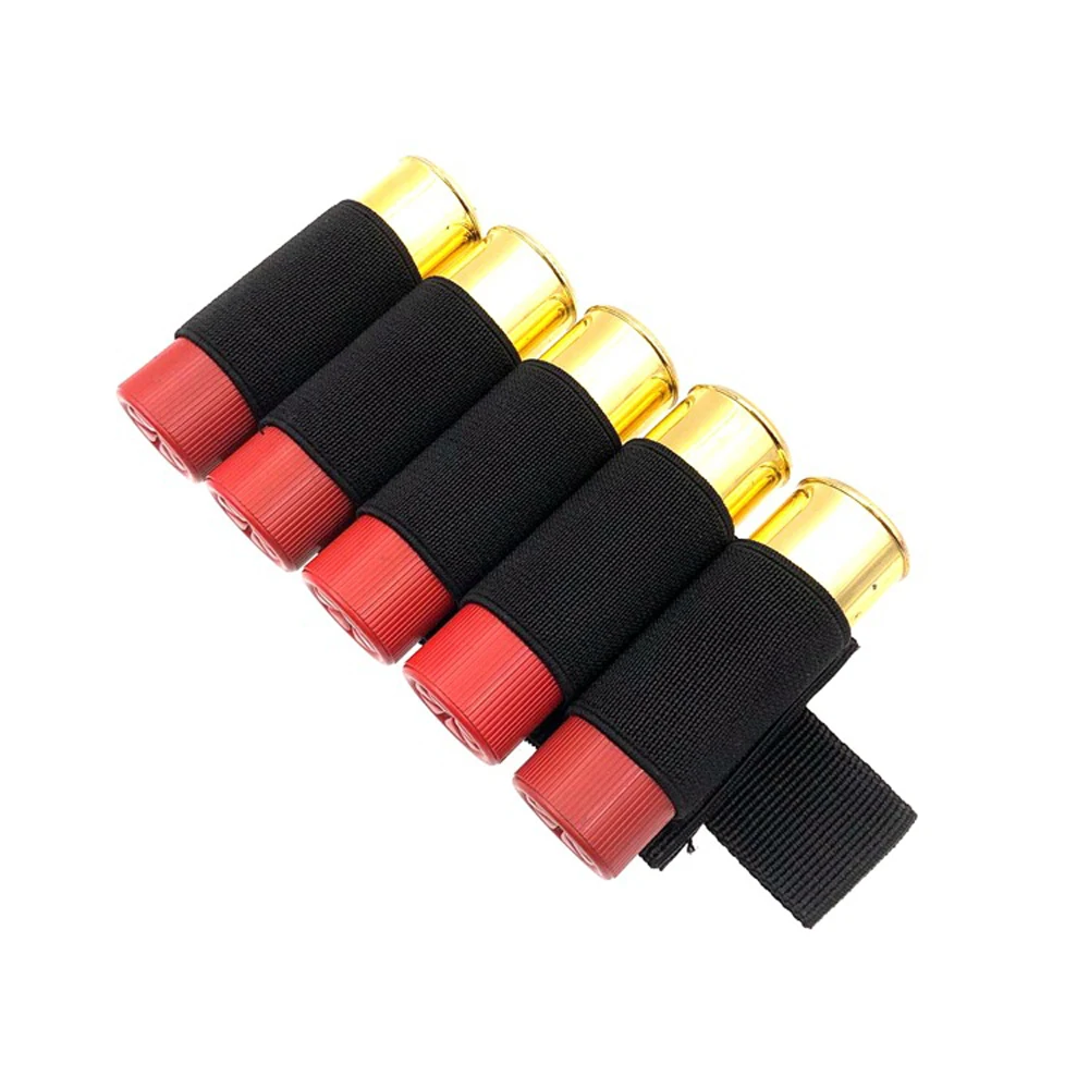 5 Ammo Hunting Accessory Holder 12 Gauge Tactical Shell Pouch Ammo Shell Round slug Carrier Reload Adapter Target Range Gear