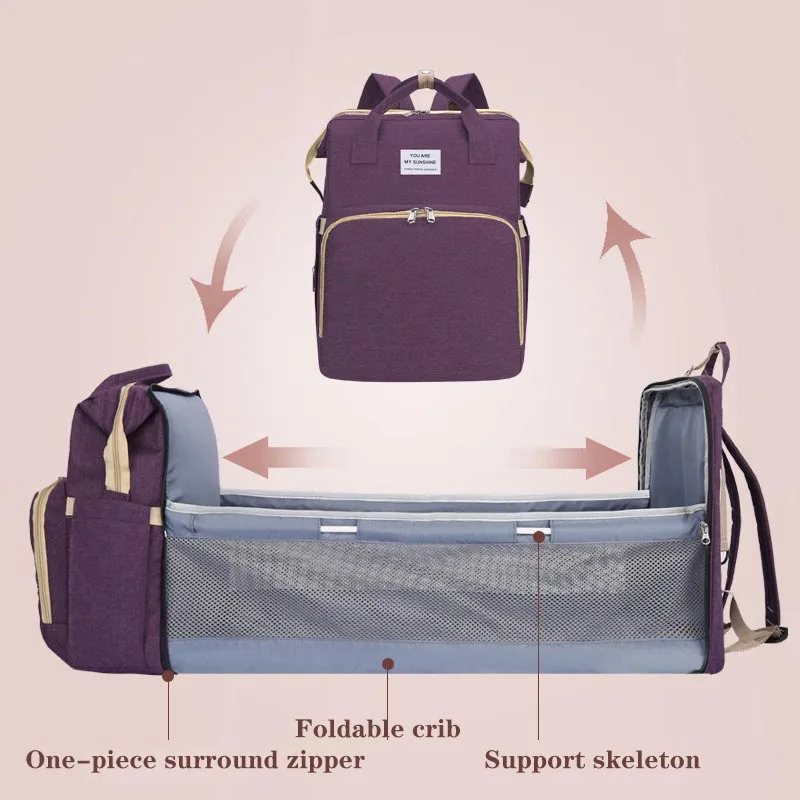 Bolsa de maternidad de gran capacidad, bolsas para pañales impermeables para bebé, bolsas para cama, bolso para el cuidado del bebé, bolsa para