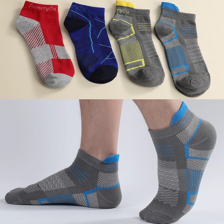 Sports Socks Men Short Athletic Running Hiking Gym Outdoor Cotton Summer Casual Brand Design Male Sock Gift Hot Sale 2024