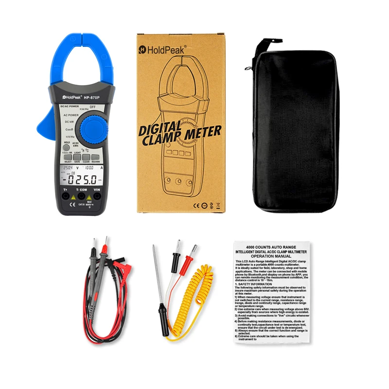 Power Clamp Meter 870P  (RU Warehouse ) HoldPeak 99.99kW/100kW~300kW Active Power Energy Diagnostic Tester