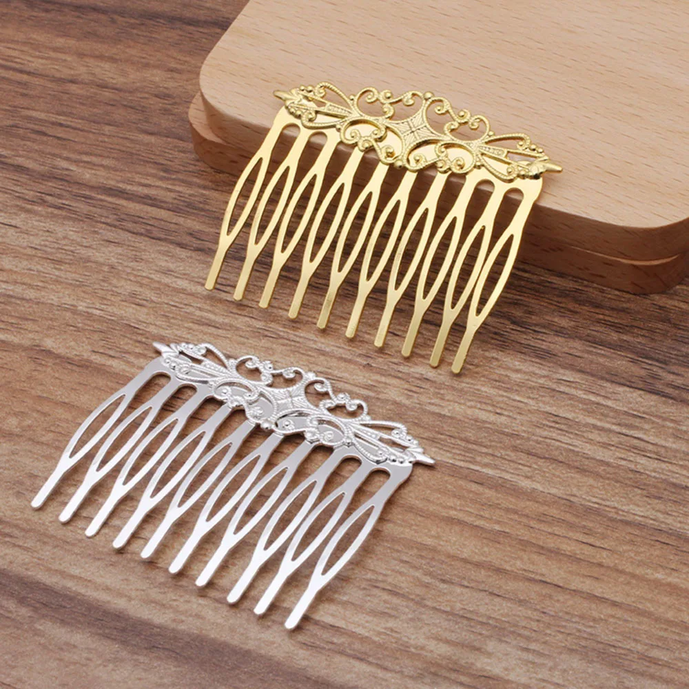 REGELIN Copper Vintage 10 Teeth Hair Combs Jewelry Charm Women Flower Hairpin Hairclips Barrettes Retro Hair Wear Accessories