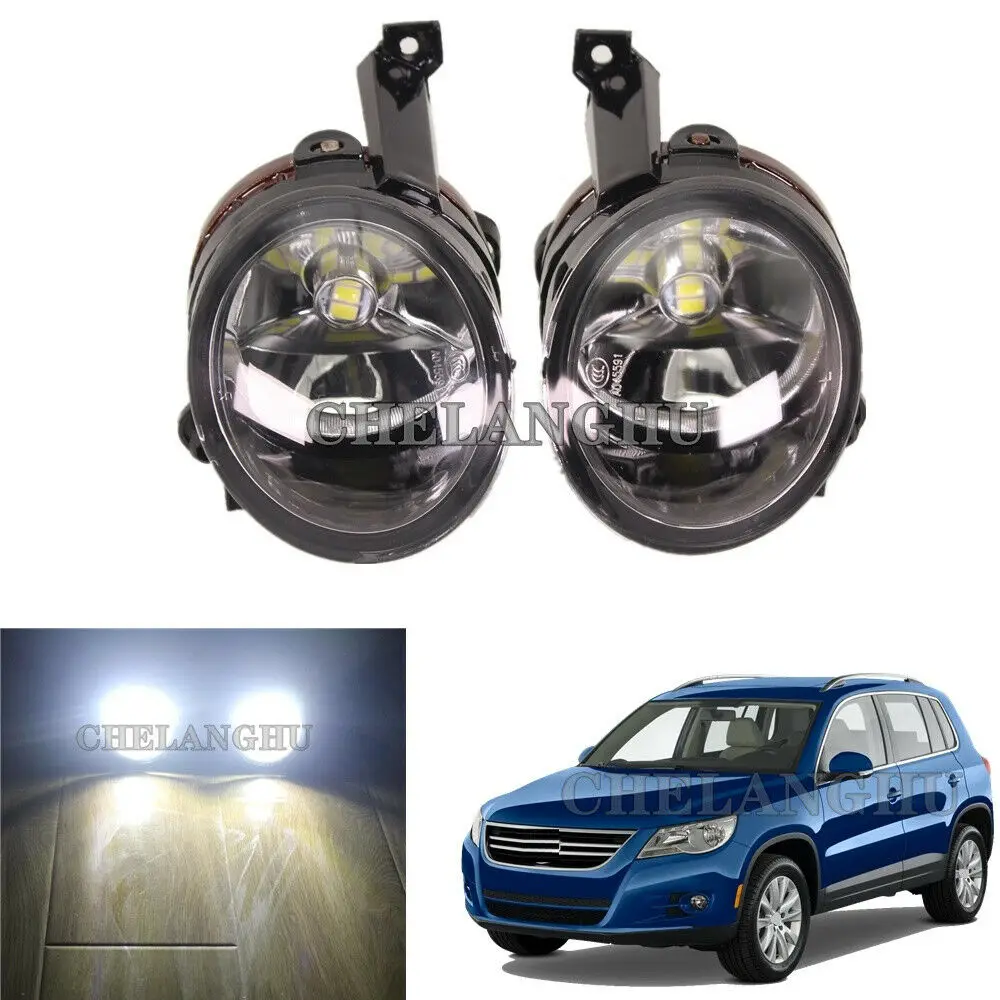 Światła LED do samochodu VW Tiguan 2007 2008 2009 2010 2011, stylizacja samochodowa, przednie światła przeciwmgielne LED, kompletny zestaw lamp, żarówki 9006