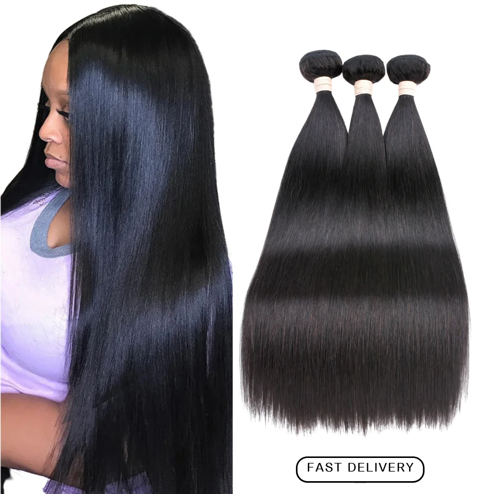 Sapphire Straight Peruvian Human Hair Weave Bundles Deal Human Hair Extension 32 34 36 Inches Remy 1/2/4 Pcs Human Hair Bundles