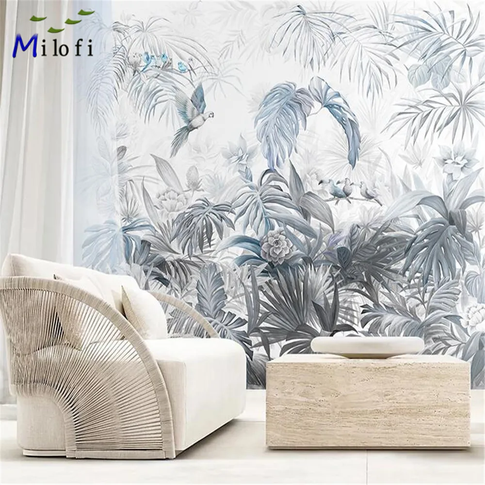 

Milofi American Southeast Asian Tropical Plants Landscape Wallpaper Guest Dining Bedroom Sofa Background Mural Wallpaper