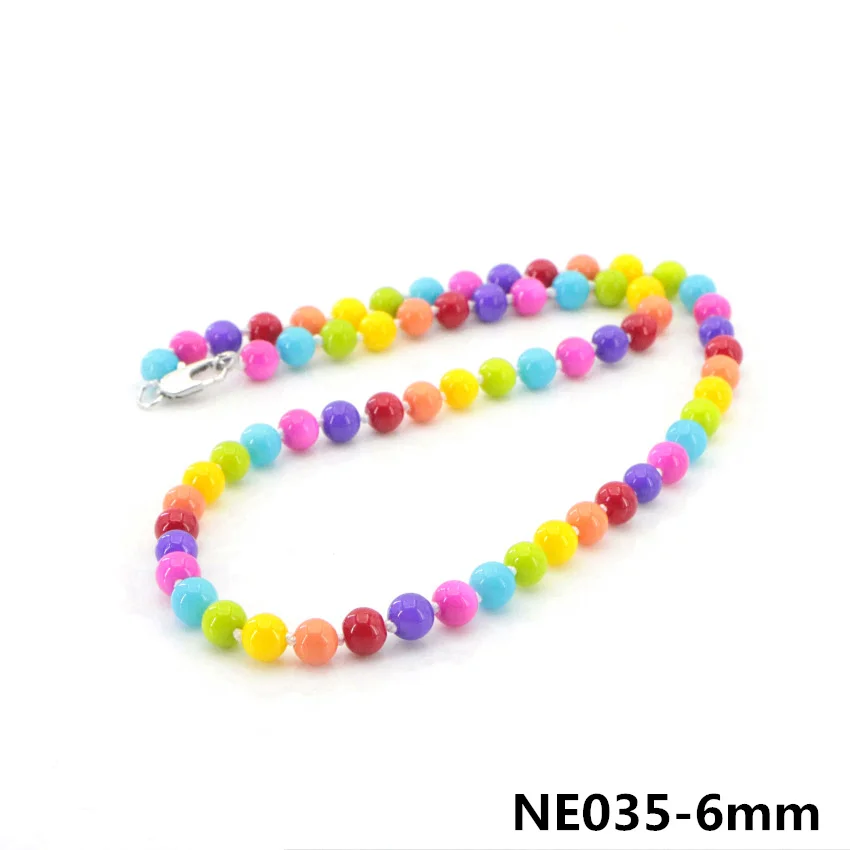 Fashion Sweet Rainbow Candy Color Glass Shell Pearl Necklace 7 Sizes Romantic Woman Girl Clavicle Chain Christmas Gift Wholesale