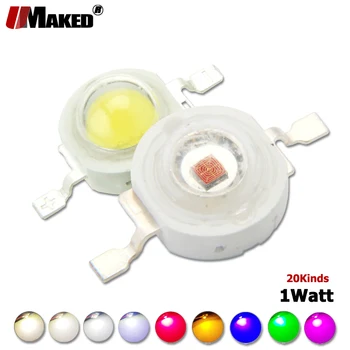 도매 높은 전원 LED 칩 1W SMD COB Doide 램프 따뜻한 자연 멋진 빨간색 녹색 파란색 RGB 노란색 660/440nm 성장 조명 구슬