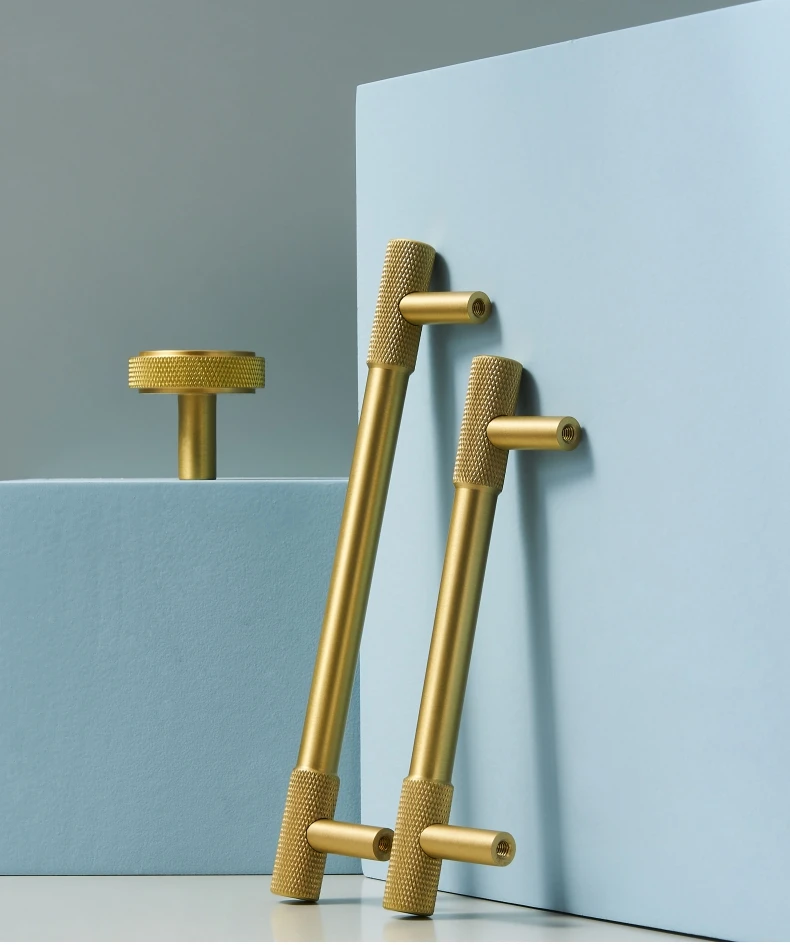 Dooroom Messing-Rändelgriffe, lange runde moderne Griffe für Möbel, Schränke, Kleiderschränke, Kommoden, Schuhschränke, Schubladen, Schränke, Weinregale, Bar-Knöpfe – Detail 8