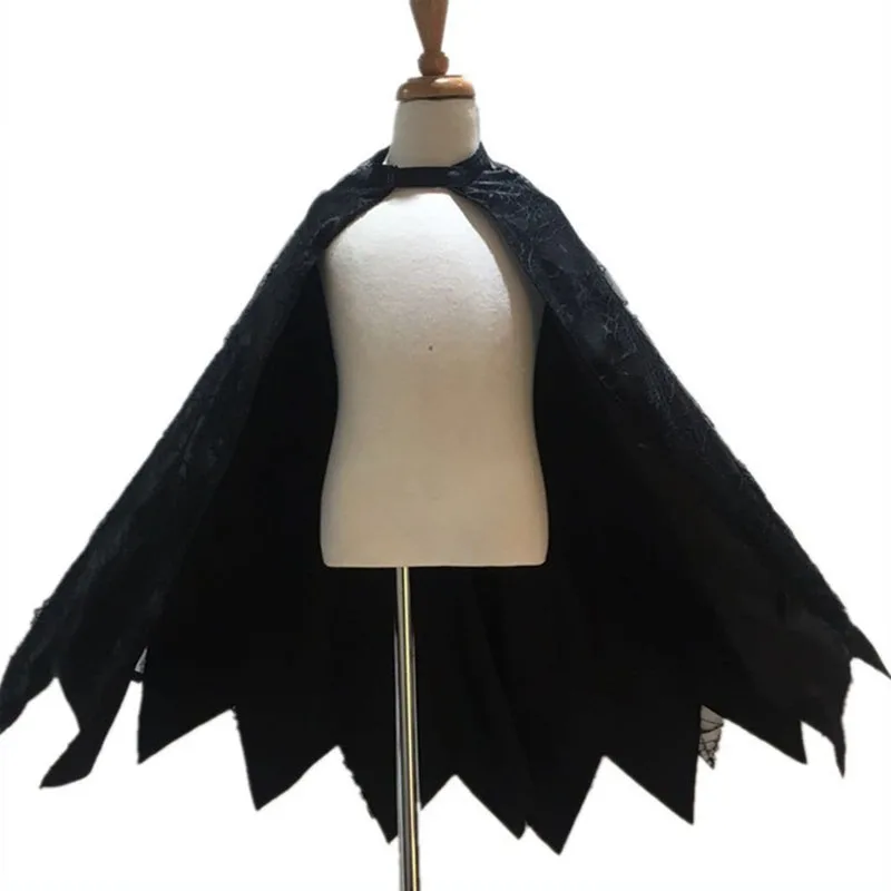 Kids Girls Boys Animal Spider Web Bat Cape Robe   Halloween Cobweb Cloak Costume Cosply Mardi Gras Accessory