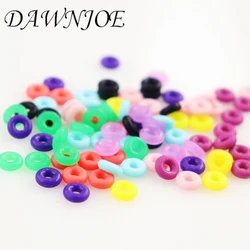 100pcs 2 3 4mm Hole 6mm Fixed Positioning Rubber Clip Charms Safety Stopper Spacer Beads DIY Bracelet Jewelry Making Findings