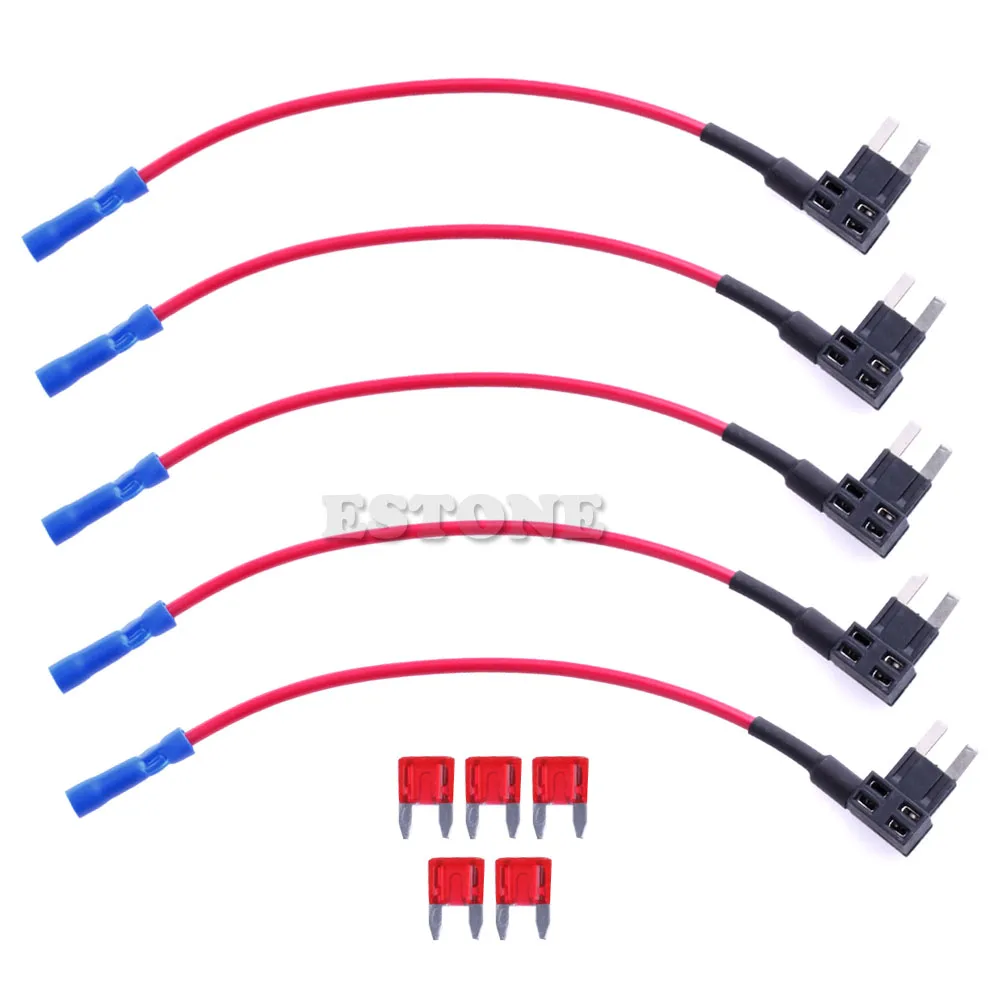 5Pcs Mini ATM Fuse Adapter tap Dual Circuit Adapter Holder For Car Auto Truck