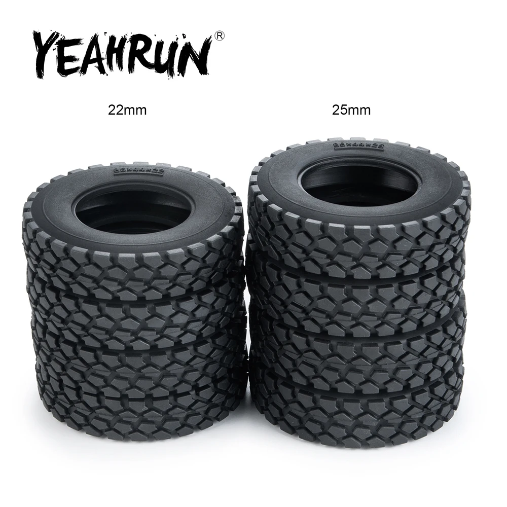 YEAHRUN 1/2/4Pcs 22mm/25mm Width Rubber Tyres Wheel Tires for Tamiya 1/14 RC Trailer Tractor Truck Front Rear Wheel Rims Parts