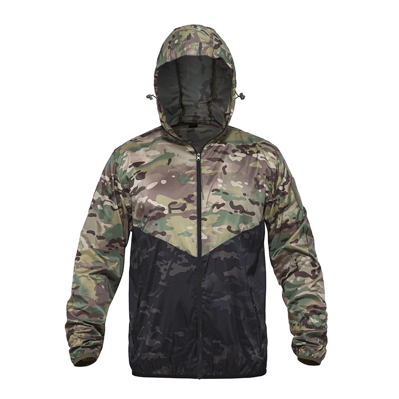 

Ultra Light Tactical Jackets Men's Camouflage Hooded Army Combat Skin Jacket Summer Quick Dry Military Hike Fish Clothing